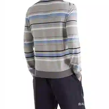 Armani Crewneck Wool Sweater Unisex Patterned