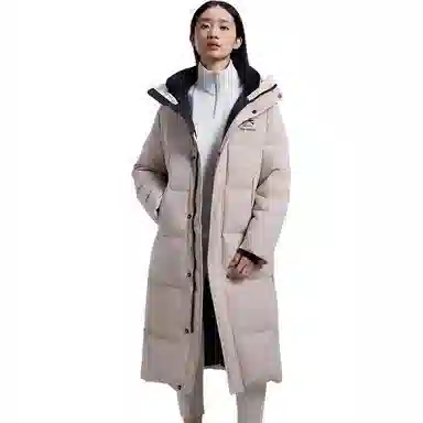 鸭鸭 简约通勤连帽时尚直筒时尚加厚纯色羽绒服 男女同款