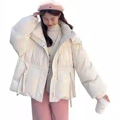 鸭鸭 短款时尚都市秋冬款小个子宽松保暖连帽鸭绒羽绒服 女款