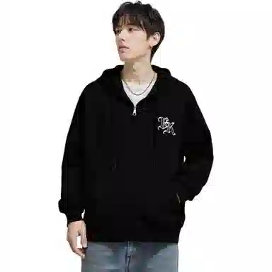 大卫贝肯 运动百搭休闲字母印花小众设计感舒适通勤柔软开衫套头连帽卫衣 男女同款