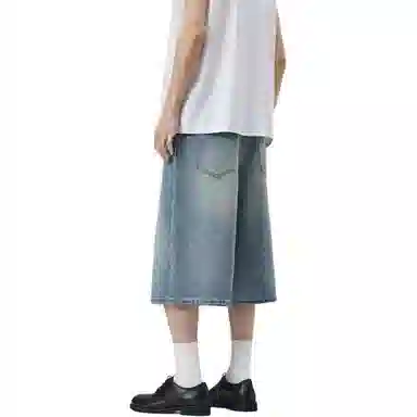 单爵 高腰美式痞帅牛仔短裤 男女同款