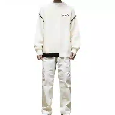 大卫贝肯 美式复古高街基础款圆领套头上衣潮流潮牌休闲宽松内搭打底衫时尚百搭痞帅慵懒风秋冬款长袖毛衣 男女同款