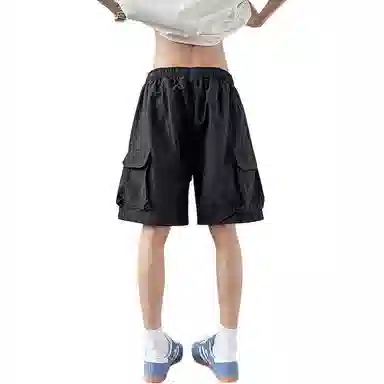 黑马漫画 机能工装薄款多口袋速干美式五分休闲短裤 男女同款