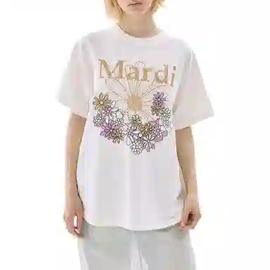 MARDI MERCREDI TSHIRT FLOWERMARDI JARDIN_CREAM PEANUT FW25T