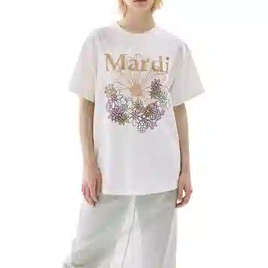 MARDI MERCREDI TSHIRT FLOWERMARDI JARDIN_CREAM PEANUT FW25T