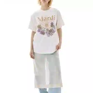 MARDI MERCREDI TSHIRT FLOWERMARDI JARDIN_CREAM PEANUT FW25T