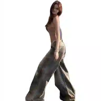 苏九儿 辣妹宽松美式破洞高级感牛仔裤 女款