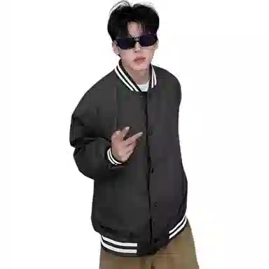 TAOKK Retro Striped Baseball Jacket