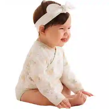 十月结晶 植物图案舒适透气亲肤连体衣 婴幼童