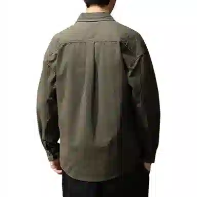 贵色 日系简约学院风工装基础款休闲垂感口袋城市机能感长袖衬衫 男女同款