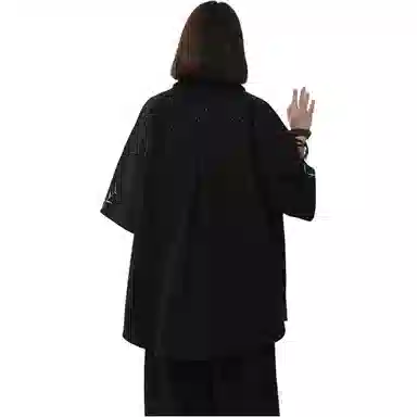 颂希尔 新中式宽松短袖衬衫 男女同款