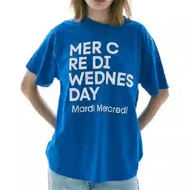 MARDI MERCREDI TSHIRT DU MERCREDI_VIVIDBLUE WHITE FW25T