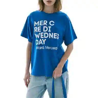 MARDI MERCREDI TSHIRT DU MERCREDI_VIVIDBLUE WHITE FW25T