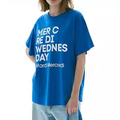 MARDI MERCREDI TSHIRT DU MERCREDI_VIVIDBLUE WHITE FW25T