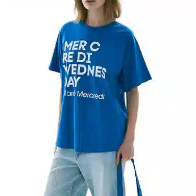 MARDI MERCREDI TSHIRT DU MERCREDI_VIVIDBLUE WHITE FW25T