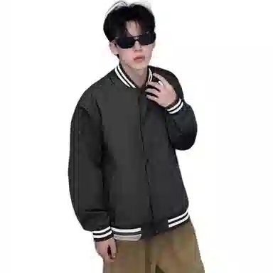 TAOKK Retro Striped Baseball Jacket