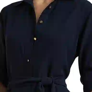 Lauren Ralph Lauren Slim Shirt Dress Navy