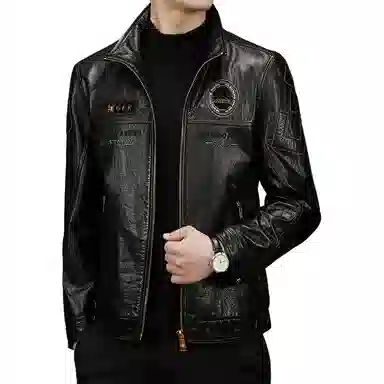 太子龍 真皮外套夹克机车服潮皮衣 男款