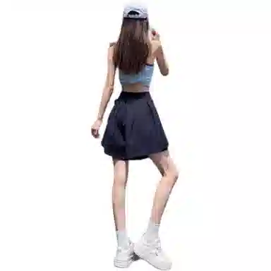 丝絮丝绸 高级感两片式蕾丝阔腿女高腰冰丝设计感气质裤五分裤休闲短裤 女款