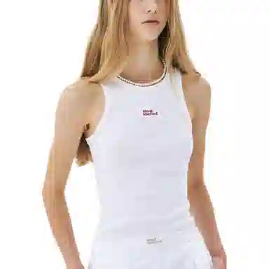 MARDI MERCREDI SS25 TANK RACER ESSENTIAL_WHITE RED