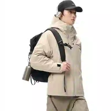 探路者  户外运动舒适三合一  防水防风耐磨保暖冲锋衣 男款 浅驼