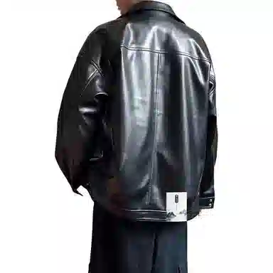 【美式痞帅休闲斜拉链机车皮衣】布客行 潮酷前卫霸气有型不羁亲肤柔软顺滑小众设计高级感百搭宽松日常个性做旧外套夹克 男女同款