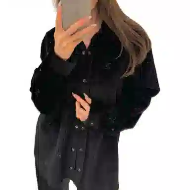 Louis Vuitton FW24 Logo Crystal Shirt Black