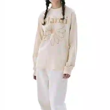 MARDI MERCREDI TSHIRT LONG SLEEVE FLOWERMARDI_BUTTER PEANUT FW25T