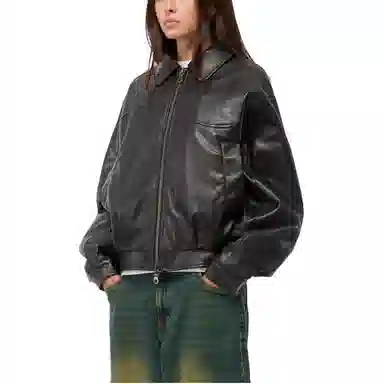 Dime MTL FW25 Embossed Leather Jacket