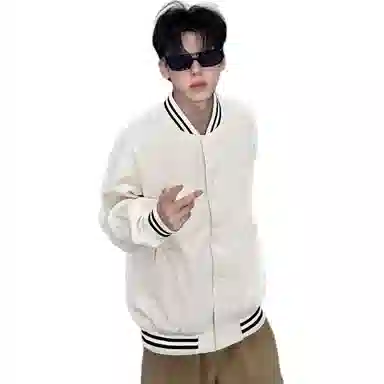 TAOKK Retro Striped Baseball Jacket