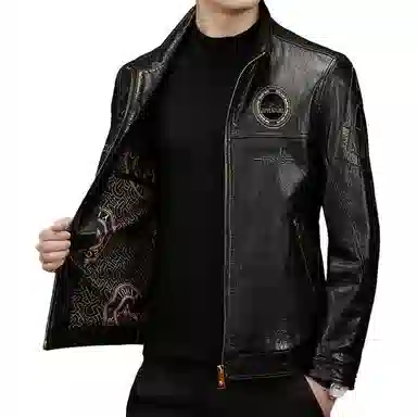 太子龍 真皮外套夹克机车服潮皮衣 男款