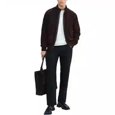 丹宁哲学 灯芯绒纹理新西兰绵羊皮哈灵顿皮衣 男款