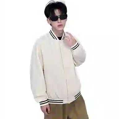 TAOKK Retro Striped Baseball Jacket