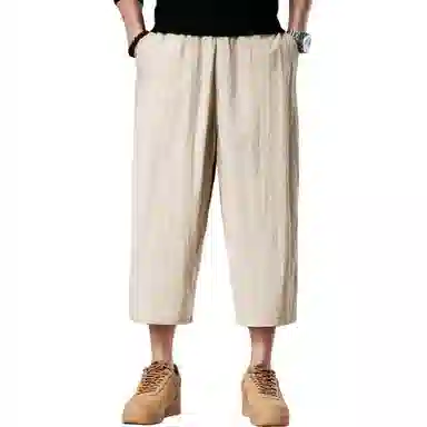 贵色 街头高端肌理感纯色舒适七分休闲短裤 男女同款