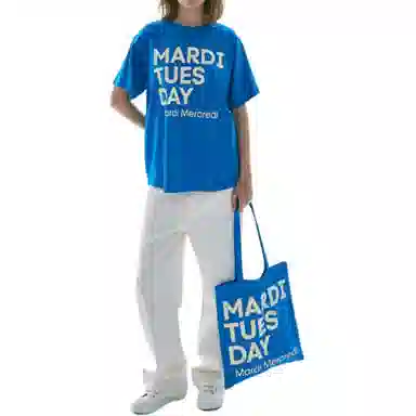 MARDI MERCREDI TSHIRT DU MARDI_BLUE CREAM FW25T