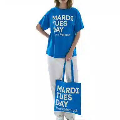 MARDI MERCREDI TSHIRT DU MARDI_BLUE CREAM FW25T