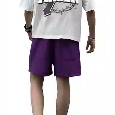 美式高街复古字母刺绣休闲运动宽松百搭篮球裤 男女同款