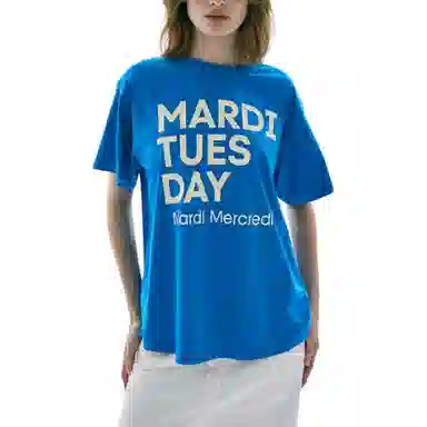 MARDI MERCREDI TSHIRT DU MARDI_BLUE CREAM FW25T