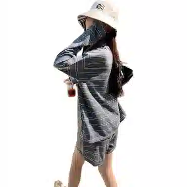 苏九儿 慵懒复古条纹宽松百搭休闲套装 女款