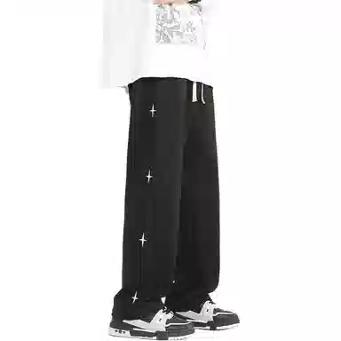 虫小绿 美式高街纯色直筒宽松基础款时尚休闲裤 男女同款