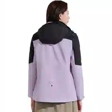 探路者  休闲舒适字母三合一  防风耐磨保暖防静电冲锋衣 女款 冰紫黑色