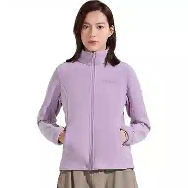 探路者  休闲舒适字母三合一  防风耐磨保暖防静电冲锋衣 女款 冰紫黑色