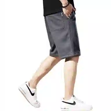 贵色 美式高街重工水洗学院风松弛感设计感针织薄款宽松慵懒风五分中裤子休闲短裤 男女同款