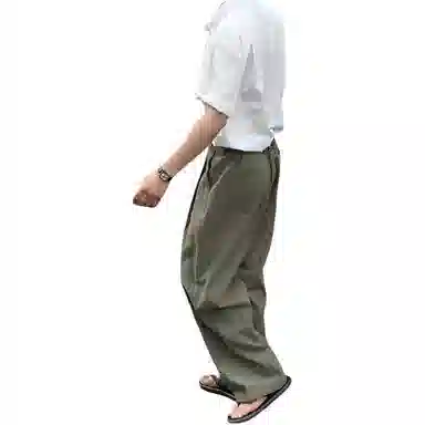 沐诚阳译 直筒复古慵懒风宽松阔腿休闲裤 男款