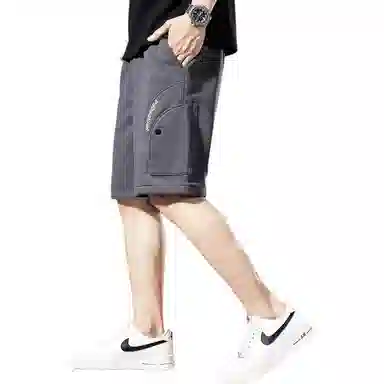 贵色 美式高街重工水洗学院风松弛感设计感针织薄款宽松慵懒风五分中裤子休闲短裤 男女同款