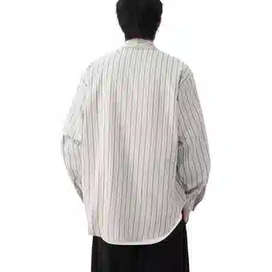 沐诚阳译 日系条纹夏季潮牌宽松痞帅翻领衬衣休闲外套 衬衫  男女同款
