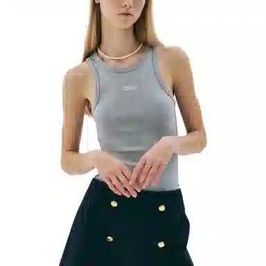 MARDI MERCREDI SS25 TANK RACER ESSENTIAL_GREY WHITE