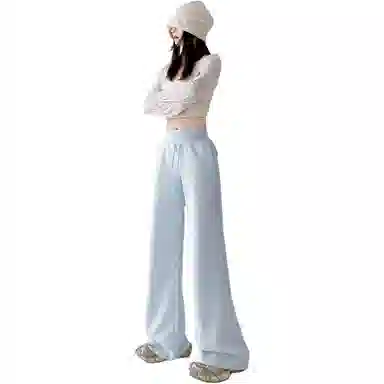 沐晓欣 糖果色腰微喇辣妹显瘦百搭拖地裤休闲裤 女款