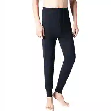 兰缪 青少年加厚摇粒绒新升级高弹修身不紧绷螺纹收口防风抗寒保暖裤 男款