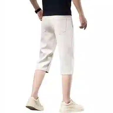 尘映 夏季冰丝凉感七分直筒休闲薄款牛仔短裤 男女同款